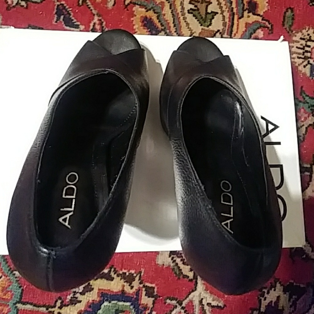 Black Aldo Leather Women's High Heel Shoes